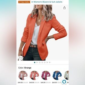 Cici bell orange blazer, brand new!